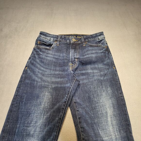 American Eagle Mens 29x29 Slim Straight Jeans Extreme Flex Distressed Denim - Picture 2 of 10